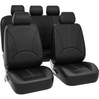 9pcs/Set Car Seat Covers Universal PU Leather Black Seat Protector Covers Full Set Four Seasons Automobile Interior Accessories