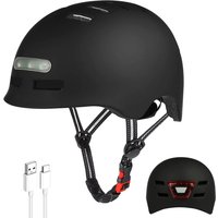 Adult Bike Helmet for Bicycle Cycling Biking Skating Skateboard Helmet with Integrated LED Headlights and Lightweight Taillight