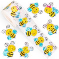 500Pcs 1.2in Cartoon Bee Decorative Reward Label Stickers Student Desk Notebook Classroom Decoration Stickers Suitable for Teacher Reward Supplies Stickers