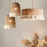Retro Wabi Sabi Rattan Handmade Bedroom Pendant Lights Nordic Living Room Bedroom Restaurant Chandelier Decoration Home Lamps image 4
