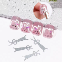 LINMANDA 1/4Pcs Rabbit Shaped Nail Art Magnet Tool Rabbit Shaped Nail Art Metal Plate Gel Nail Art Tool Suitable for DIY at Home