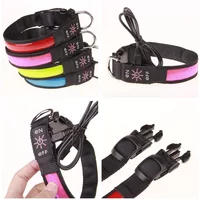 LED Glowing Dog Collar Adjustable Flashing USB Charging Luminous Collar Night Light Harness For Big Medium Small Dogs Pet Items
