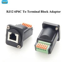 RJ12 6P6C To Solderless Terminal Block Adapter D-type RJ12 Female To Spring Terminal Block Adapter RJ12 to Screw Terminal Block