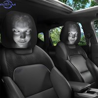 2pcs, Bizarre Portrait Printed Car Headrest Covers, Interior Decoration, Universal Fit, Washable, Easy to Install, Suitable fo