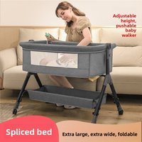 Crib Movable Folding Splicing Queen Bed Newborn Multifunctional Cradle Portable Wide Baby Sleeping Basket