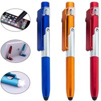 4 In 1 Multifunction Ballpoint Pen with LED Light Fold Phone Holder Night Read Writing Pencil Office School Student Stationery