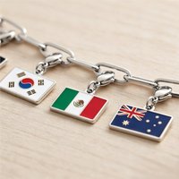 TK Fashion Flag Pendant For Women Men Flag Charm Bracelet DIY Making Silver Color Jewelry Neckalce Accessories Wholesale GIFT