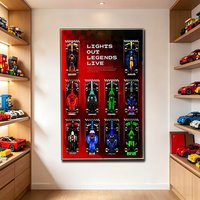 NEW Display Wallboard Suitable for lego f1cars speed champions wall display mounts building block 10 cars model Display Frame
