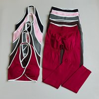 2PCS Seamless Peach Butt Yoga Suit Halter Neck Push-Up Bra High Waist Leggings Hip Lifting Belly Controlling Sports Fitness Sets