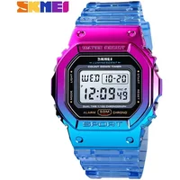Skmei Electroplated Case Transparent Strap Lady Women Digital Wristwatch Shockproof Reloj Mujer Fashion Cool Girls Watches 1622