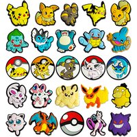 1-25pcs Potdemiel Pokemon Pikachu Series PVC Shoe Charms Accessories DIY Shoe Decoration For Classic Clogs X-mas Gifts