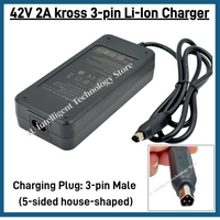 42V 2A PEN 3-pin Li-Ion Charger from Elecrun is compatible with Kross Pentagon 3 pin 36V Phylion Battery-E-bike accessories