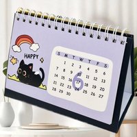 "Travel-Friendly 2026 Calendar with Cat Motif; Year of the Horse Mini Desk Calendars and Decorative Accent.