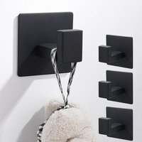 1-4Pcs Strong Adhesive Wall Hook Sticker Hanging Coat Rack Clothes Hanger Shower Robe Hook Kitchen Bathroom Towel hooks Black