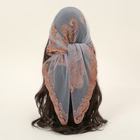 Cashew flower embroidered square scarf headscarf elegant scarf curved hat simple pullover headscarf
