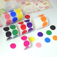 Round Color Dot Sticker Roll Blank Sealing Labels for DIY Classification Marking on Glossy Paper