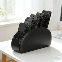 1PCS PU Leather Air Conditioner TV Remote Control Bracket Desktop Storage Box 5 Compartments Remote Control Box Storage