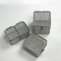 Dental Medical Instrument Sterilization Basket Stainless Steel Mesh Basket with Lid Storage Basket Ultrasonic Cleaning Box