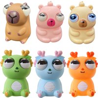 Pop Eye Squeeze Capybara Animal Sensory Toys Fun Novetly Fidget Stress Relief Anxiety Eyeball Bouncing Toy Gifts for Kids Adults