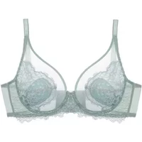 Pink Underwear for Women, Thin, Large Breasts, Small Breasts, Gathered Full Cups, Anti-drooping, Ultra-thin Bra. Bra Set