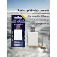 AliExpress PCWFKEF New CR425 Rechargeable Fishing Buoy Battery Set with USB Charger 300 Cycle Durable for Long Time Outdoor Fishing Trips