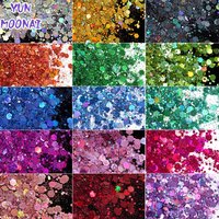 YunMooNai 50g Holographic Sparkly DIY Loose Sequins for Nails Art Colorful Mixed Resin Fillings Supplies Decoration Powder