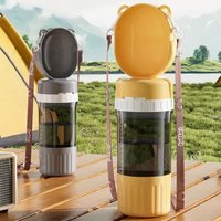 2-in-1 Dual Storage Pet Feeding Bottle Leakproof Water Food Travel Bowl On-the-Go Outdoor Hiking Camping Dog Cat Essentials