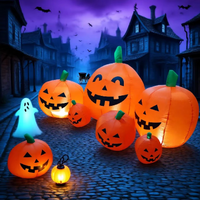 Nadmuchiwana dynia na Halloween – dekoracja rodzinna do ogrodu, na podwórko, do domu, na imprezę, do użytku wewnątrz i na zewnątrz.