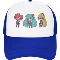 Kasane Teto Vocaloid Triple Baka Chibis Mesh Baseball Caps Women Fashion Trucker Hat hatsune miku Adjustable Summer Racing Cap