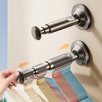 1pc hanger, non-drilled suction cup installation, retractable adjustable length, hanger storage container for home use