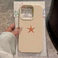 Summer Shell Starfish Lychee Texture Phone Case For iPhone 17 16 15 14 13 12 11 Pro Max 15 Plus 17 Air Silicone Soft Cover