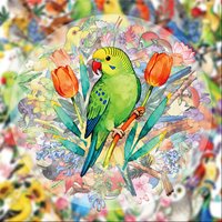 56 Transparent Watercolor Bird Stickers, Suitable for Water Bottles, Laptops, Phone Decorations, Suitcases, Skateboards, Guitars, Gift Boxes, Party Decorations, Holiday Gifts