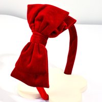 Solid Velvet Bow Headband For Girls Sweet Double-Layer Large Bownot Adjustable Hair Hoop Children Women Headwear Accessories