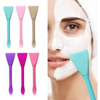Double Head Dual-use Facial Mask Brush Silicone Facial With Scoop Apply Mud Film Facial Mask Brush Facial Beauty Tool