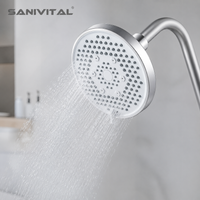 SANIVITAL High Pressure Fixed Shower Head 120mm Round ABS Rainfall Sprayer with G1/2 Universal Connection