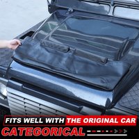 For Land Rover Defender 90 110 130 2004-18 Leather Car Hood Cover Sand Block Stone Deflector Hood Protection Set Car Accessories image 4