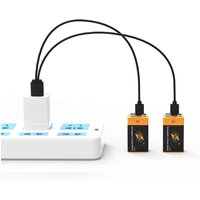 2PCS 100% ZNTER 9V Rechargeable Battery USB 6300mWh Li-Polymer Battery RC Battery with Type-C Cable Fast Charge
