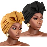 2psc New Muslim Women Turban Hat Hijab Bonnet Indian Cap Head Wrap Elastic Hair Bands Hat Beanie Ladies Girls Hair Accessories