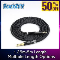 16 Core Black Braided Earphone Cable For Sennheiser HD599 HD569 HD 560S HD559 HD560S Headphone 8860