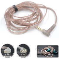 Cable High-Purity Copper Twist Replacement 3.5mm Headphone Cable With Mic For KZ ZS3 ZS4 EDX ZSN ZST ASX EDX ZSX CA4 C12 C16 ZAX