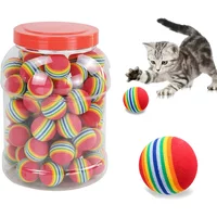 Rainbow EVA Cat Toys Ball Interactive Cat Dog Play Chewing Rattle Scratch EVA Ball Training Balls Pet Toys Supplies