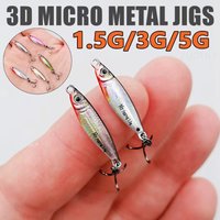 1.5g 3g 5g Micro VIB Lure Mini Metal Spoon Ultra Light 3D Eyes Flash Finish for Trout Panfish Stream Fishing