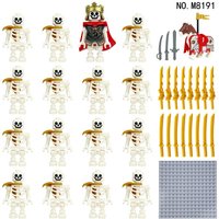 M8191Second-handSkeletonLegionCross-borderWholesaleWhiteHorseBattleRobeFlagBasePlate Accessories Weapon Piece Soldier Minifigure