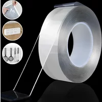 Transparent Double Contact Nano Tape Powerful Extra Strong Sided Adhesive for Kitchen and Bathroom Waterproof and Cleanable Tool