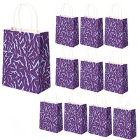10Pcs/20Pcs Party Gift Bags Purple Cracked Pattern Kraft Paper Bags with Handles Perfect for Birthday Party Decor
