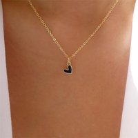 Einfache Farbe Herz Anhänger Perle Halskette Für Frauen Mädchen Mode Gold-platte Kette Choker Halsketten 2023 Neue Trend Schmuck