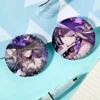 Herta Game Honkai Star Rail Laser Badge Lapel Pins for Backpacks Briefcase Brooch Clothes Gifts