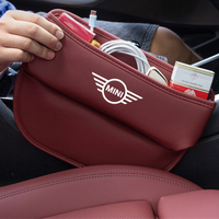Car Slit Box Organizer PU Leather Car Seat Crevice Gap Storage Bag Sticker For Mini Cooper S R55 R56 R50 R53 R60 F55 Accessories
