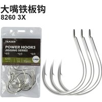 OBSESSION 8260 10pcs 3X GAFF-R Jigging Hook Single String Hook Saltwater Ocean Sea Livebait Strong Jigging Fishing Power Hooks