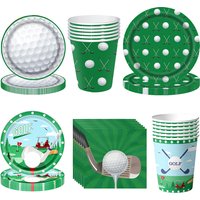 Golf Party Supplies Plates and Napkins Cups Golf Birthday Decorations Disposable Tableware Kids Sports Ball Themed Party Decor